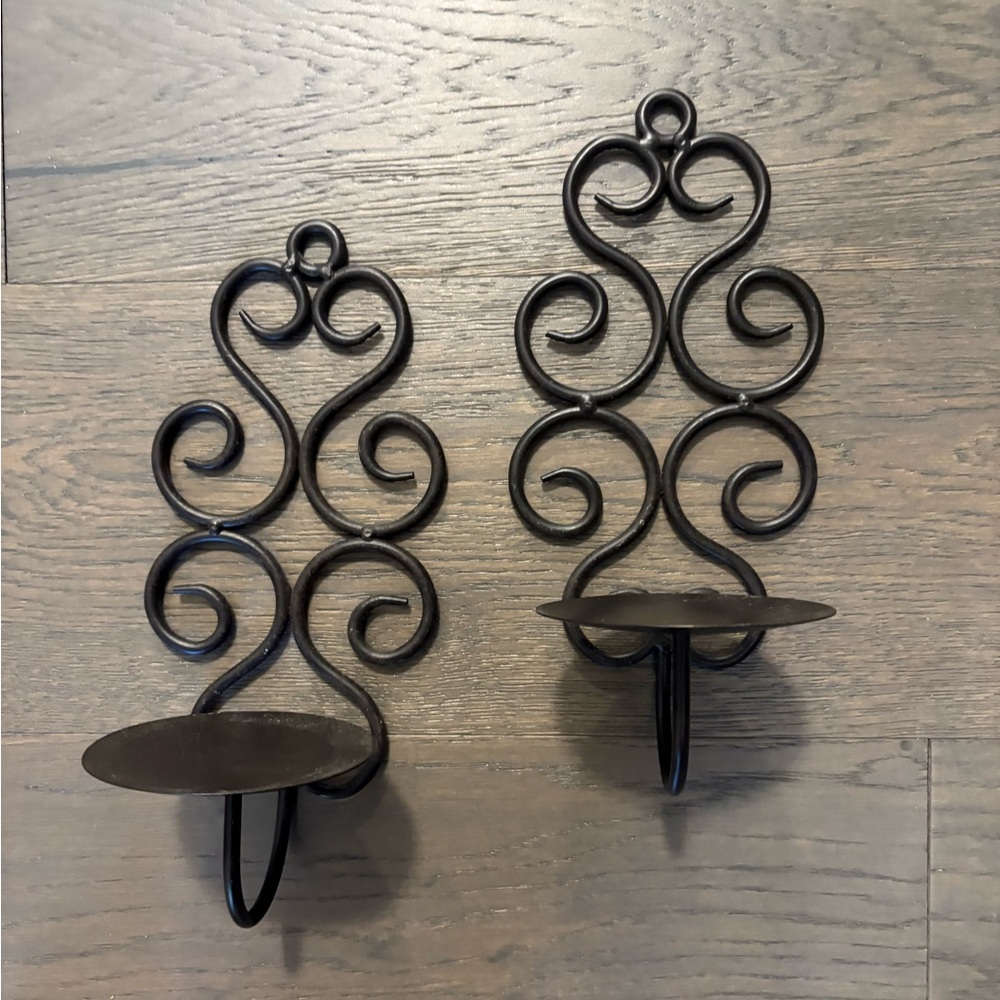 Pottery Barn black wall sconces EUC retail $169